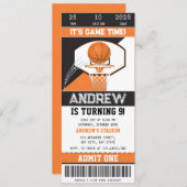 パーソナルバスケットボールチケット招待状 招待状 (正面/裏面)