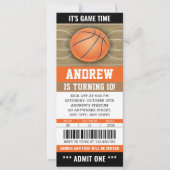 パーソナルバスケットボールチケット誕生日招待状 招待状 (正面)