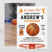 パーソナルバスケットボールバースデー フォト付き 招待状 (正面/裏面)