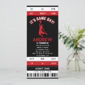 パーソナルバスケットボールフープドリームズ誕生日チケット 招待状 (スタンド正面)