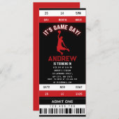 パーソナルバスケットボールフープドリームズ誕生日チケット 招待状 (正面/裏面)