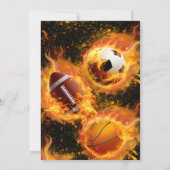 パーソナルバスケットボールプリント可能誕生日 招待状 (裏面)