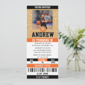 パーソナルバスケットボール誕生日チケットカスタム写真 招待状 (スタンド正面)