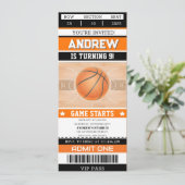 パーソナルバスケットボール誕生日チケットANY年齢パーティー 招待状 (スタンド正面)