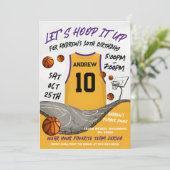 パーソナルバスケットボール誕生日デジタルスポーツ 招待状 (スタンド正面)