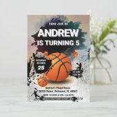 パーソナルバスケットボール誕生日招待状スポーツ 招待状 (スタンド正面)
