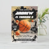 パーソナルバスケットボール誕生日招待状スポーツ 招待状 (スタンド正面)