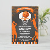 パーソナルバスケットボール誕生日招待状スポーツ 招待状 (スタンド正面)