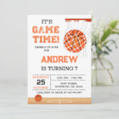 パーソナルバスケットボール誕生日招待状パーティー 招待状 (スタンド正面)