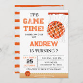 パーソナルバスケットボール誕生日招待状パーティー 招待状 (正面/裏面)