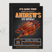 パーソナルバスケットボール誕生日招待状パーティー 招待状 (正面/裏面)