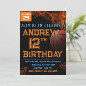 パーソナルバスケットボール誕生日招待状パーティー 招待状 (スタンド正面)