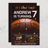 パーソナルバスケットボール誕生日招待状パーティー 招待状 (正面/裏面)