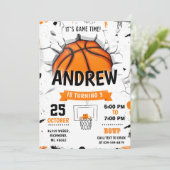 パーソナルバスケットボール誕生日招待状パーティー 招待状 (スタンド正面)