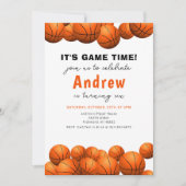 パーソナルバスケットボール誕生日招待状(写真あり) 招待状 (正面)