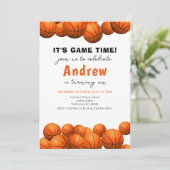 パーソナルバスケットボール誕生日招待状(写真あり) 招待状 (スタンド正面)