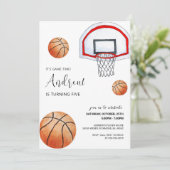 パーソナルバスケットボール誕生日招待状(写真あり) 招待状 (スタンド正面)