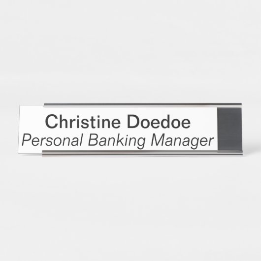パーソナルバンキングマネージャホワイト デスクネームプレート (正面)