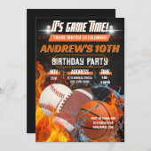 パーソナルバースデーパーティオールスタースポーツ招待状 招待状 (正面/裏面)