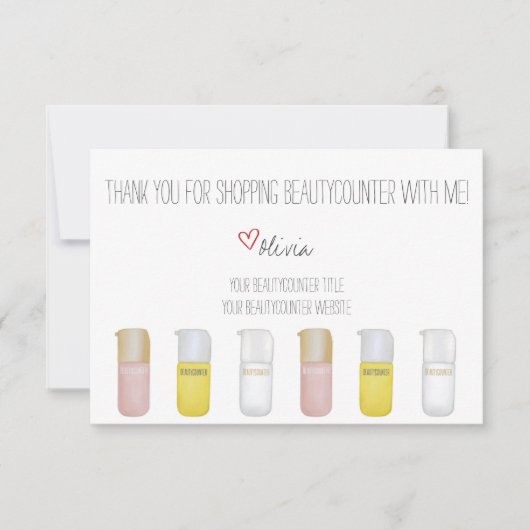 パーソナルビューティカウンターハンドドローサンキューカード サンキューカード (正面)
