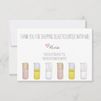 パーソナルビューティカウンターハンドドローサンキューカード サンキューカード
