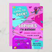 パーソナルピンクロック登山誕生日 招待状 (正面/裏面)