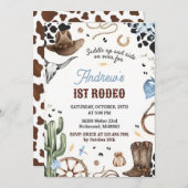 パーソナルファーストロデオワイルドウエスト誕生日 招待状 (正面/裏面)