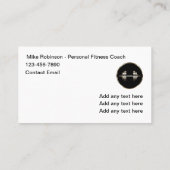 パーソナルフィットネストレーナーとコーチ 名刺 (裏面)
