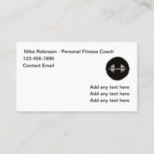 パーソナルフィットネストレーナーとコーチ 名刺 (裏面)