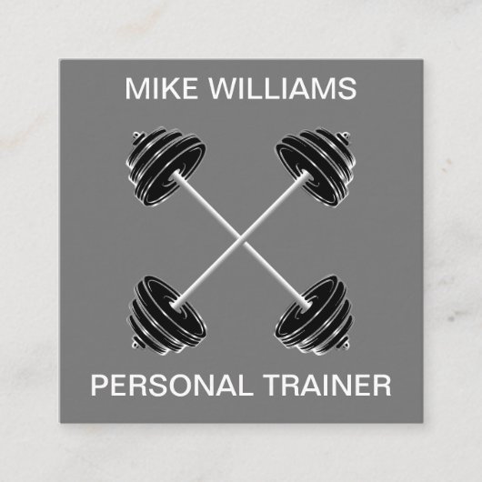 パーソナルフィットネストレーナーコーチアポイントメントカード スクエア名刺 (正面)