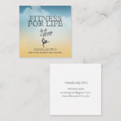 パーソナルフィットネストレーナーコーチエクササイズ スクエア名刺 (正面/裏面)