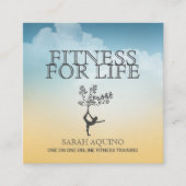 パーソナルフィットネストレーナーコーチエクササイズ スクエア名刺 (正面)