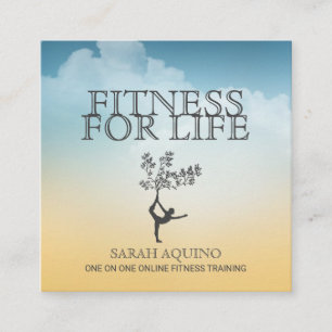 パーソナルフィットネストレーナーコーチエクササイズ スクエア名刺