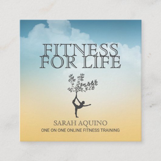 パーソナルフィットネストレーナーコーチエクササイズ スクエア名刺 (正面)