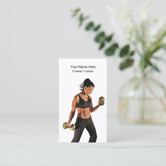パーソナルフィットネストレーナー名刺テンプレート 名刺 (スタンド正面)