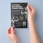 パーソナルフィットネストレーナー ボディビルディング ジムコーチ BW チラシ (ハンドル)