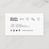 パーソナルフィットネスモダントレーナートレンディー写真 名刺 (裏面)