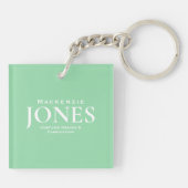パーソナルブランドビジネスモダンロゴミントグリーン キーホルダー (裏面)