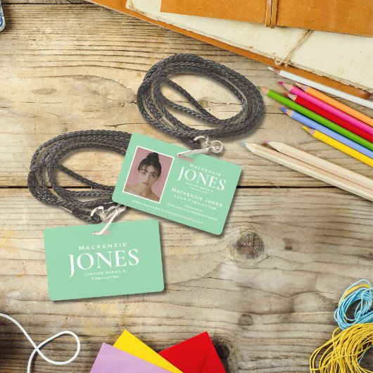 パーソナルブランドロゴモダンミントグリーン従業員 バッジ