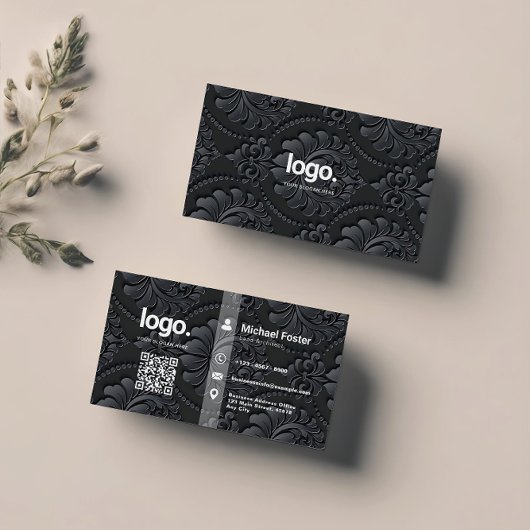 パーソナルプロフェッショナルブラックエレガント名刺 名刺