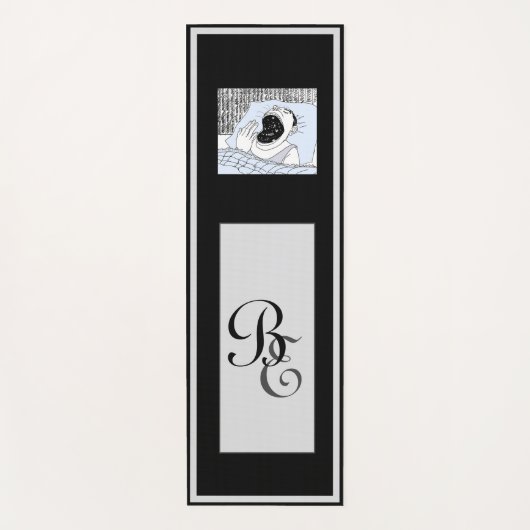 パーソナルヘルスフィットネスおもしろい漫画グレーアンドブラック ヨガマット (正面)