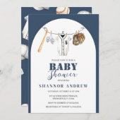 パーソナルベースボールルーキーベビーシャワー 招待状 (正面/裏面)