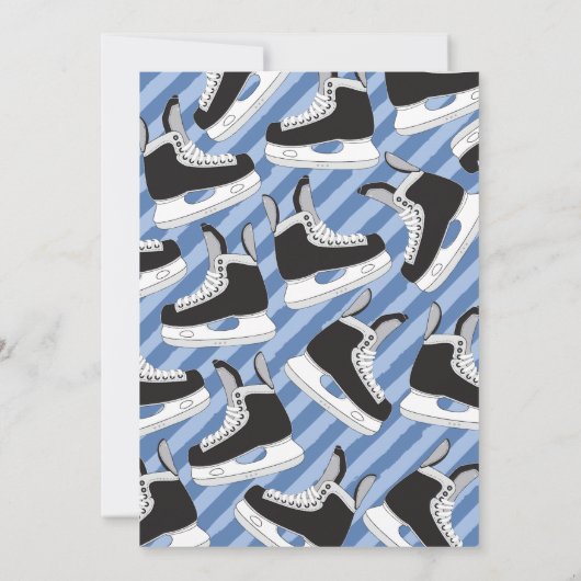 パーソナルホッケースケートで滑る誕生日招待状 招待状 (裏面)