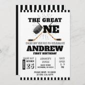 パーソナルホッケーテーマ第1誕生日招待状 招待状 (正面/裏面)