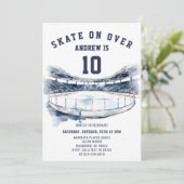 パーソナルホッケーテーマ誕生日パーティーの招待 招待状 (スタンド正面)