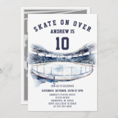 パーソナルホッケーテーマ誕生日パーティーの招待 招待状 (正面/裏面)