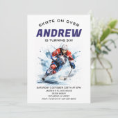 パーソナルホッケーテーマ誕生日パーティーの招待 招待状 (スタンド正面)