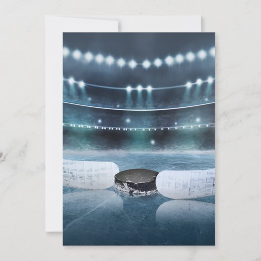 パーソナルホッケーテーマ誕生日パーティーの招待 招待状 (裏面)