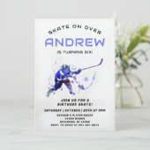 パーソナルホッケーテーマ誕生日パーティーの招待 招待状 (スタンド正面)