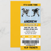 パーソナルホッケー券 スポーツ誕生日パーティー 招待状 (正面/裏面)